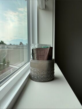Ornate Frosted Glass Container
